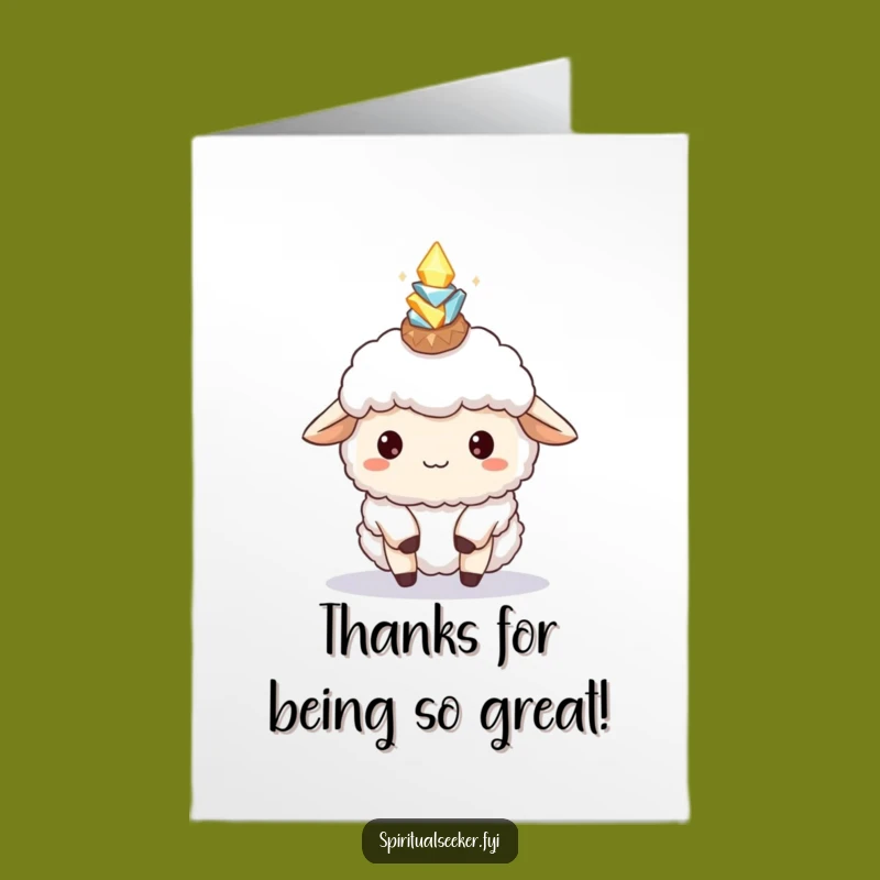 Free Printable Sheep Thank You Card: Crystal Balance Humor for a Downloadable Gift