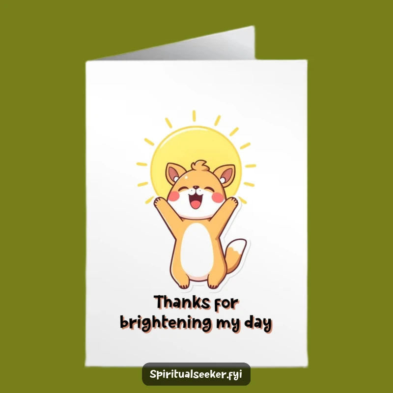 Free Printable Thank You Card: Kawaii Animal Sunbeam - Funny Downloadable Gratitude!