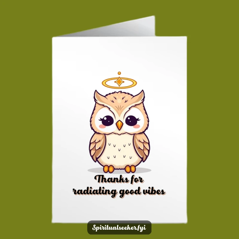 Free Printable Thank You Card: Meditating Owl, Funny Downloadable Gift for Gratitude