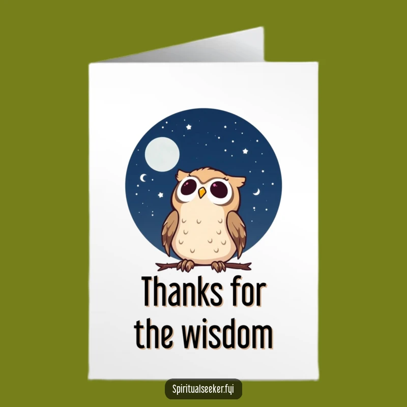 Free Printable Thank You Owl Card - Night Sky Gratitude Humor Downloadable Gift