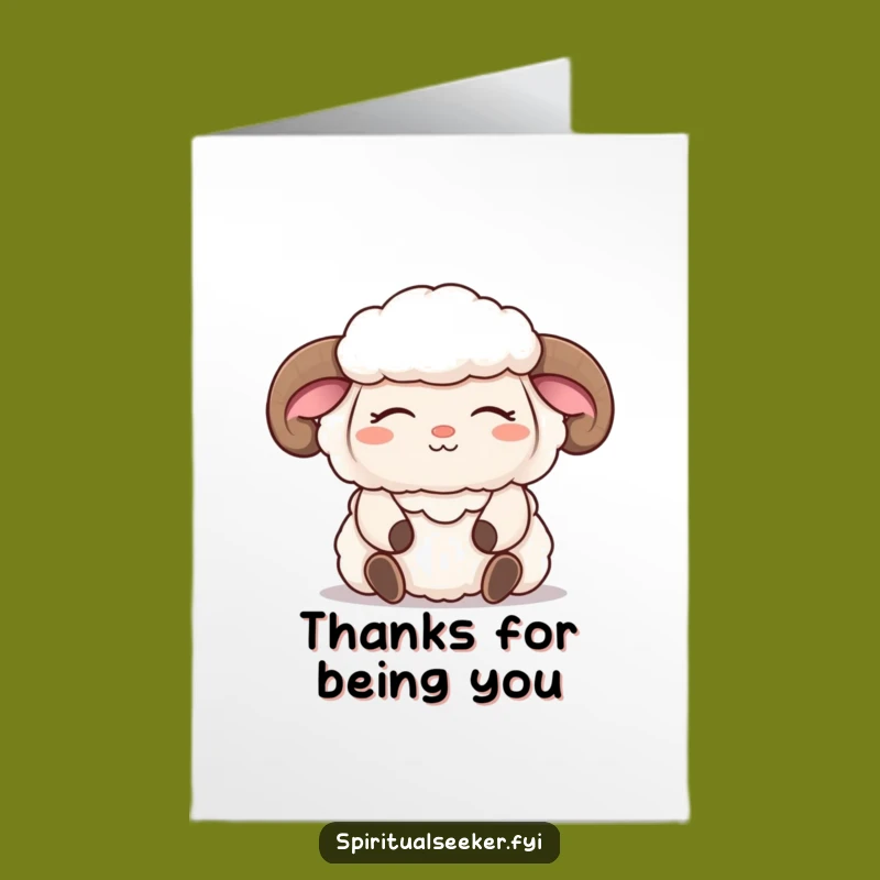 Free Printable Thank You Sheep Card - Grateful Meditation Humor Downloadable Gift