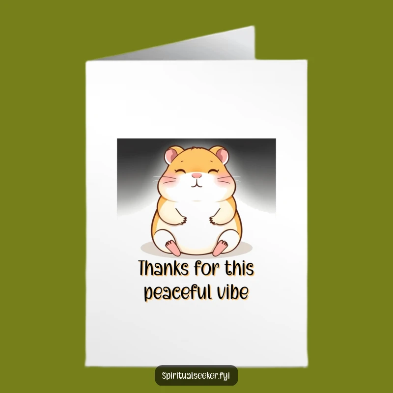 Hilarious Free Printable Thank You Card: Meditating Hamster, a Funny Downloadable Gift of Gratitude