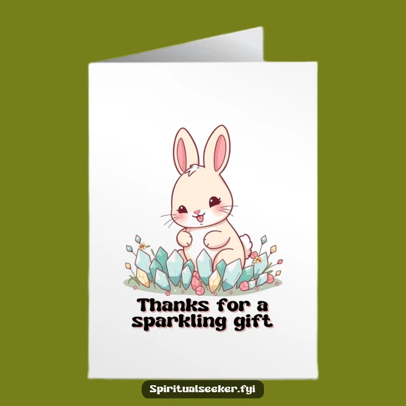 Free Printable Thank You Card: Rabbit Crystal Garden, Funny Downloadable Gift