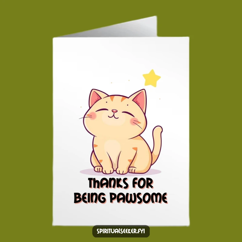 Sweet Free Printable Thank You Card: Cat's Gratitude, a Funny Downloadable Gift of Thanks