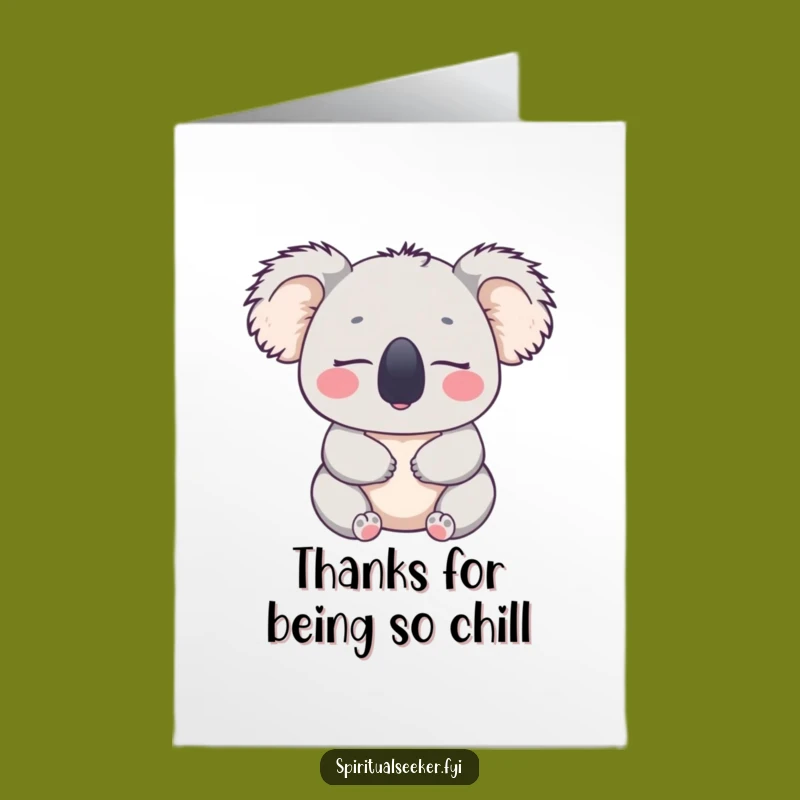 Free Printable Koala Thank You Card: Funny Contented Downloadable Gift of Thanks