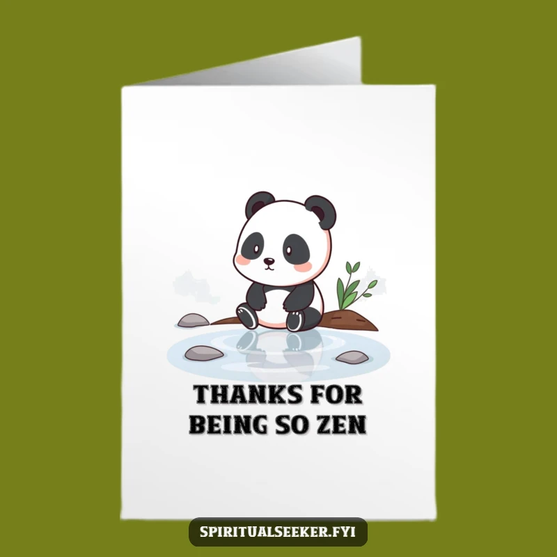 Free Printable Panda Thank You Card: Funny Downloadable Gift for Quiet Gratitude