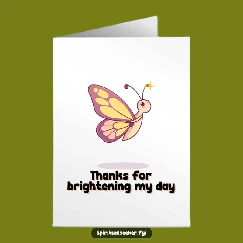 Free Printable Thank You Card: Dancing Butterfly Appreciating Your Warmth!