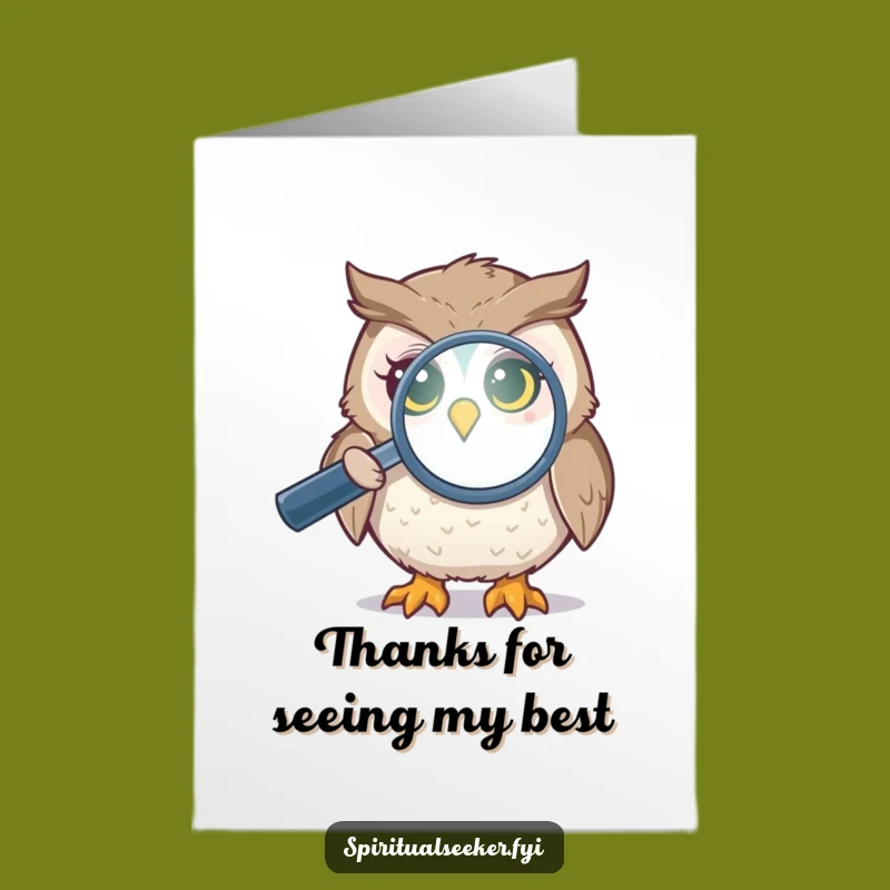 Free Printable Thank You Owl Card: Downloadable Aura Humor Gift