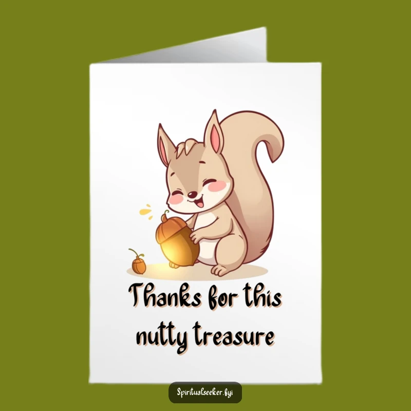 Free Printable Thank You Card: Squirrel Acorn Funny Downloadable Gift