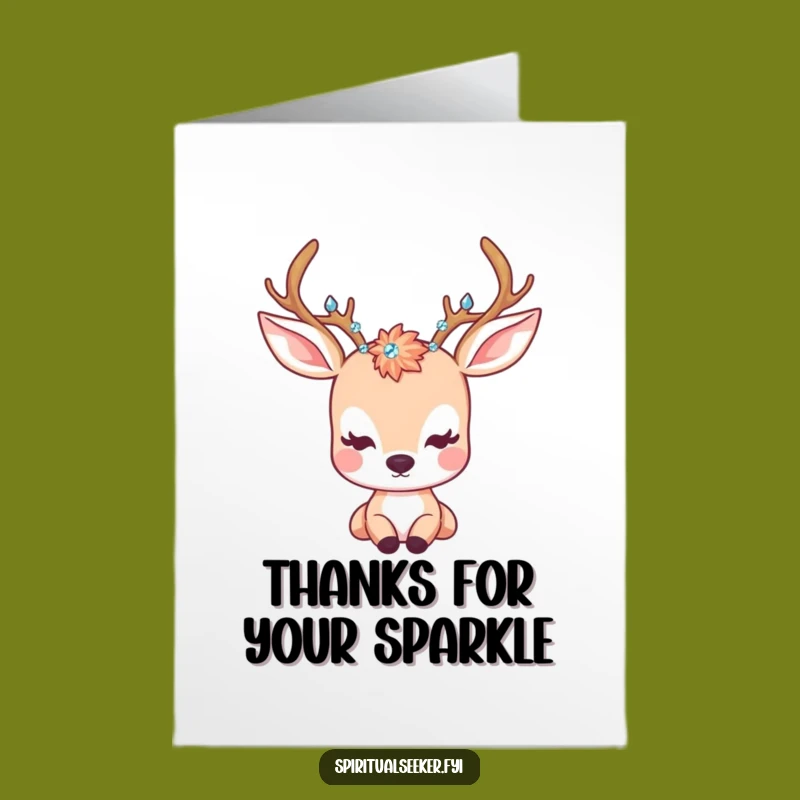 Free Printable Thank You Card: Crystal Antler Deer Peaceful Downloadable Gift for Appreciation