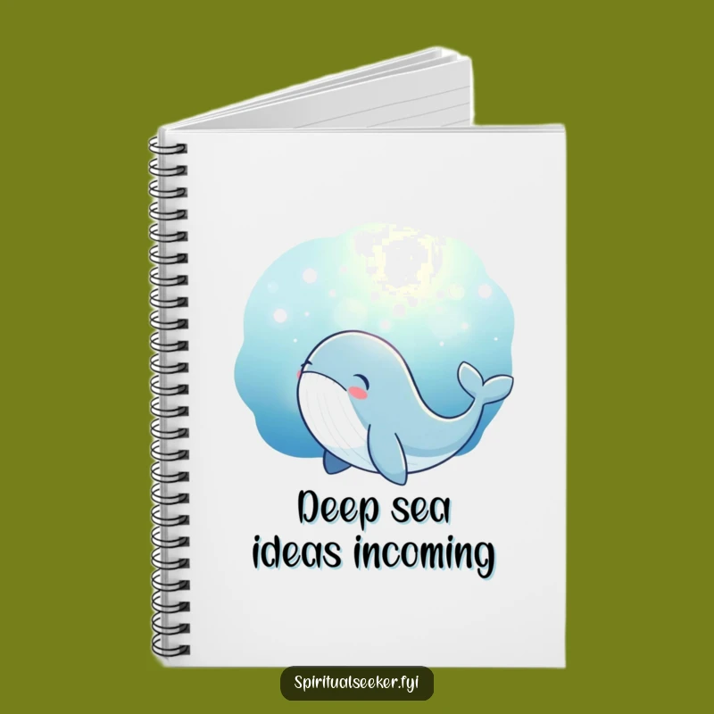 Funny Whale Notebook, Magical Glow Pages, Thoughtful Journal Gift