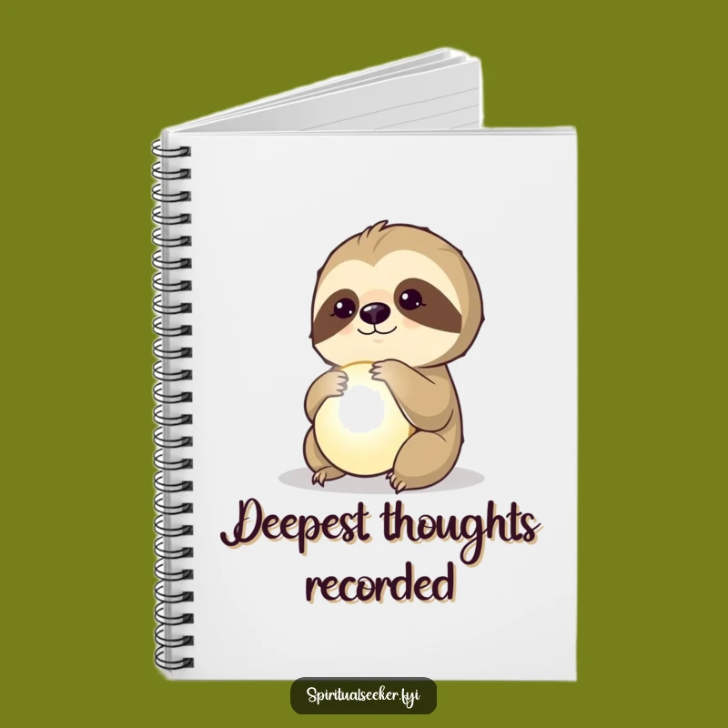 Funny Notebook: Thoughtful Sloth Orb Cover for Deep Journaling
