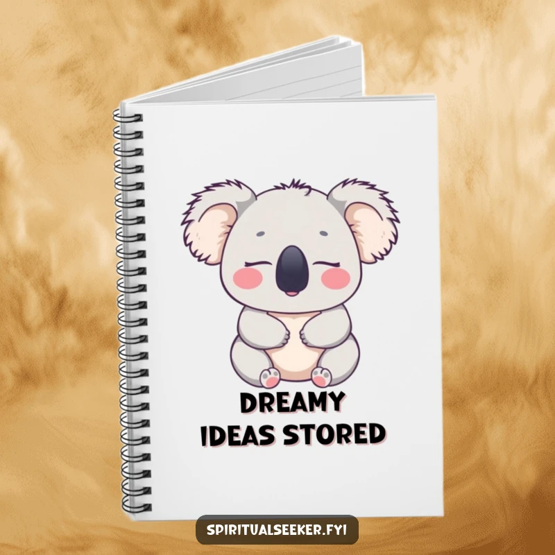 Funny notebook with a peaceful koala looking content, great for journaling, note-taking, and capturing calm thoughts, a thoughtful funny gift.