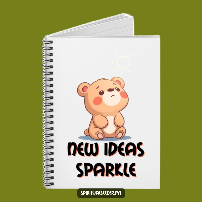 Funny Curious Bear Notebook: Ethereal Light Journal for Ideas Gift