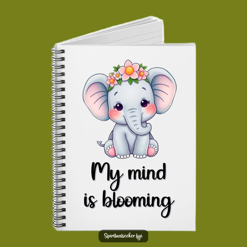 Funny Elephant Flower Crown Notebook: Jot Down Thoughts Peacefully