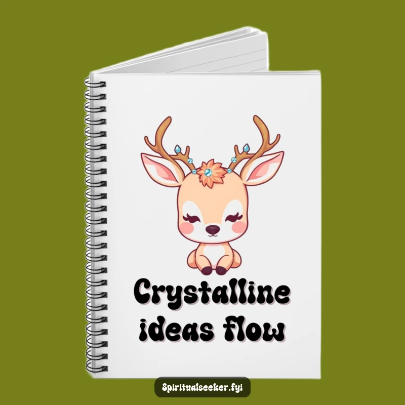 Funny Kawaii Deer Crystal Notebook - Serene Thoughts Journal, Perfect Funny Gift