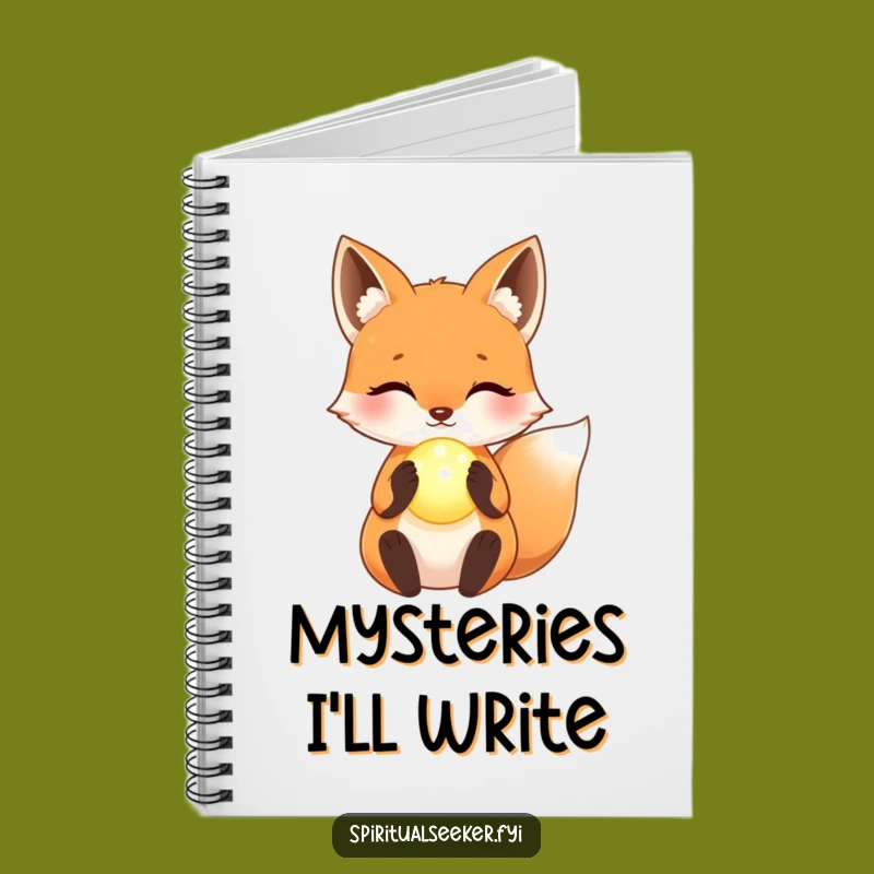 Funny Kawaii Fox Magic Notebook - Mystic Orb Journal, Perfect Funny Gift