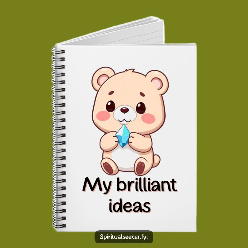 Funny Notebook: Content Bear Crystal Cover for Peaceful Journaling