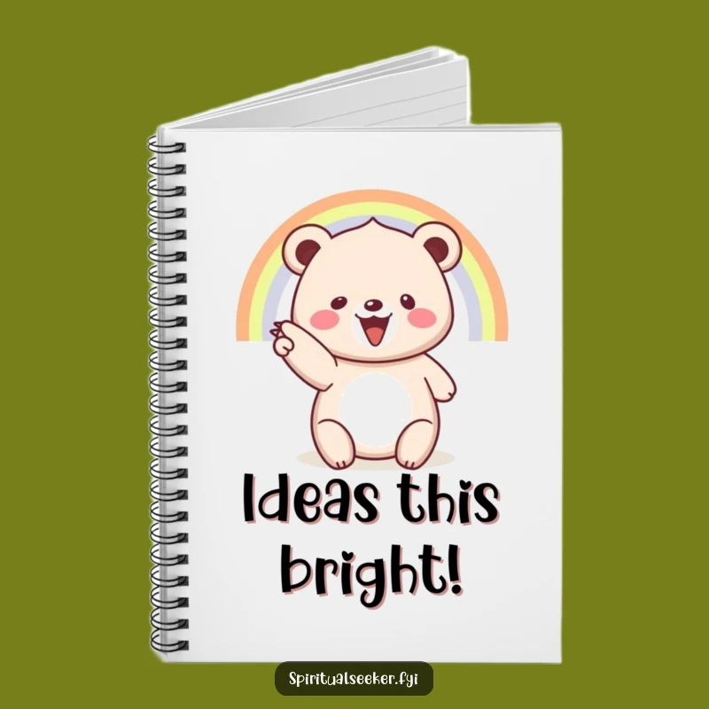 Funny Notebook: Capture Dreams with a Beaming Bear & Rainbow