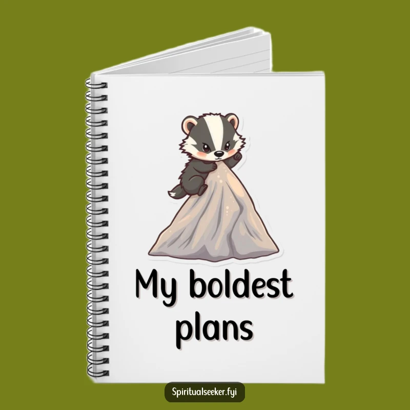 Funny Determined Badger Notebook: Jot Down Goals with Grit, Great Funny Gift Idea
