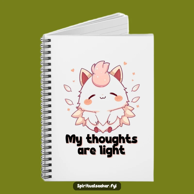 Funny Kawaii Peace Notebook: Feather Lined Journal, Great Funny Gift for Thoughts