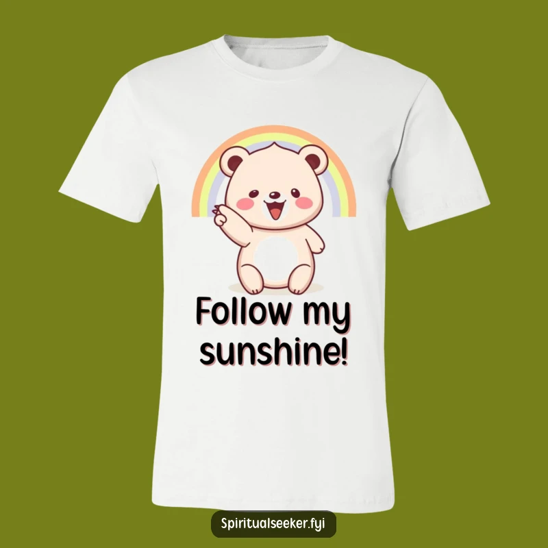 Funny Bear T-Shirt: Wear Your Joy with this Rainbow Pointing Design