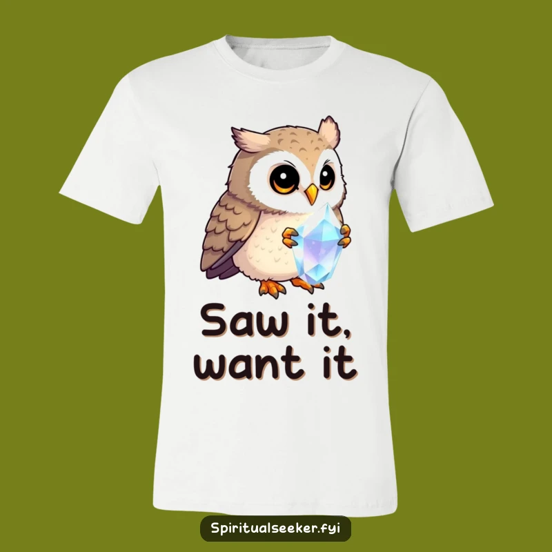 Funny Curious Owl T-Shirt: Crystal Gazing Fun, Ideal Funny Gift!