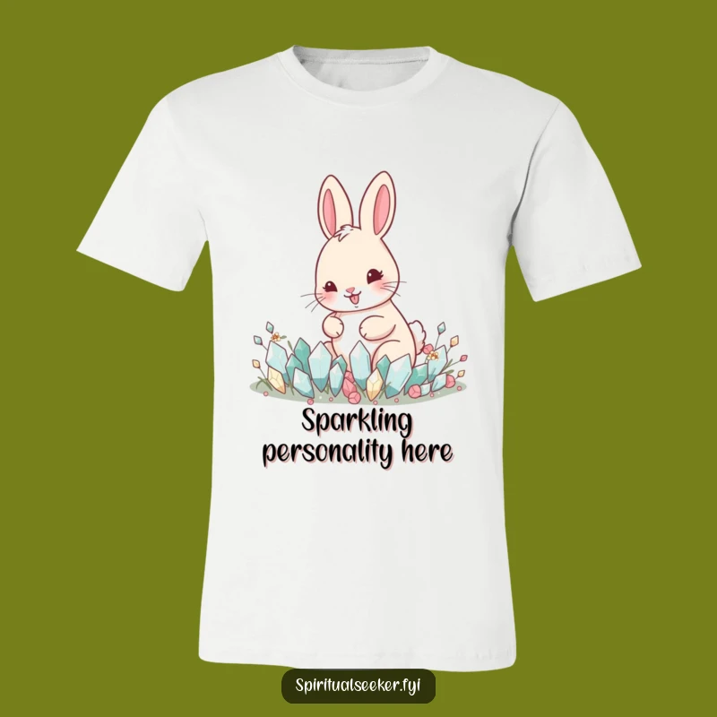 Funny Happy Rabbit T-Shirt: Crystal Gardener, Magical Critter Tee