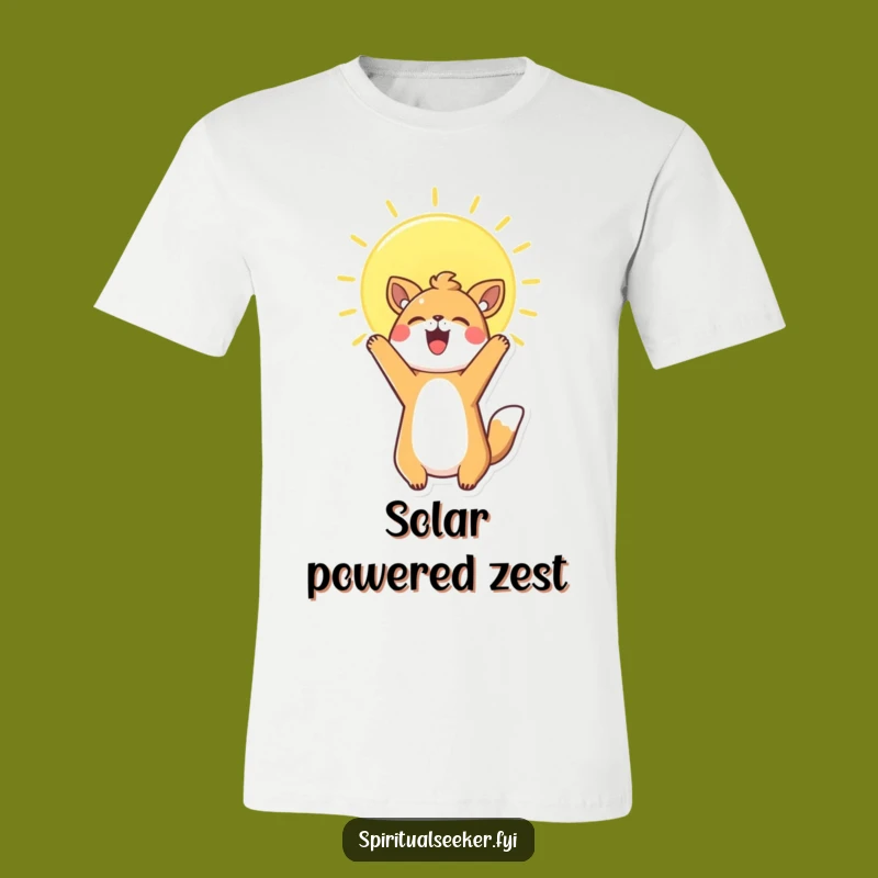Funny Kawaii Animal T-Shirt: Joyful Sun Chasing, Hilarious Gift Idea