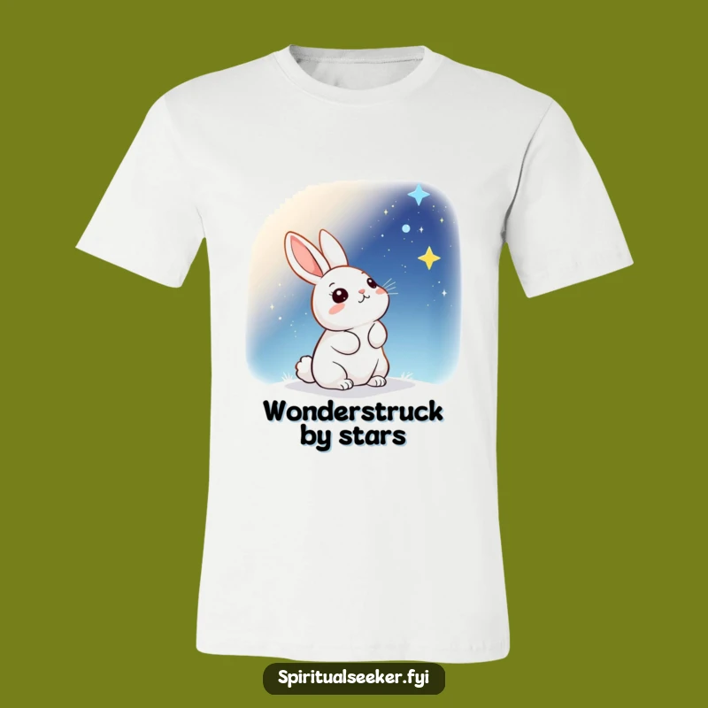 Funny Kawaii Rabbit Cosmic T-Shirt - Starry Sky Tee, Whimsical Funny Gift