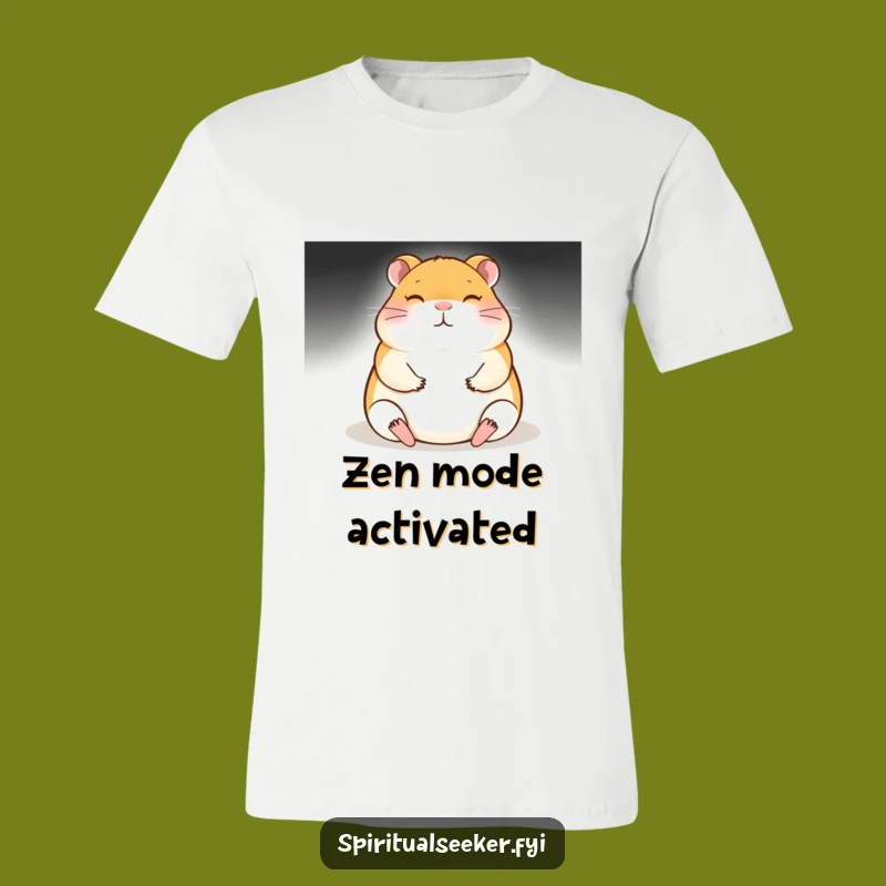 Funny Meditating Hamster T-Shirt: Glowing Zen Creature, Ideal Funny Gift!