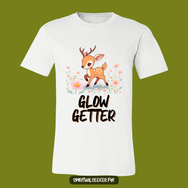Funny Prancing Deer T-Shirt: Enchanting Character Apparel for Free Spirits
