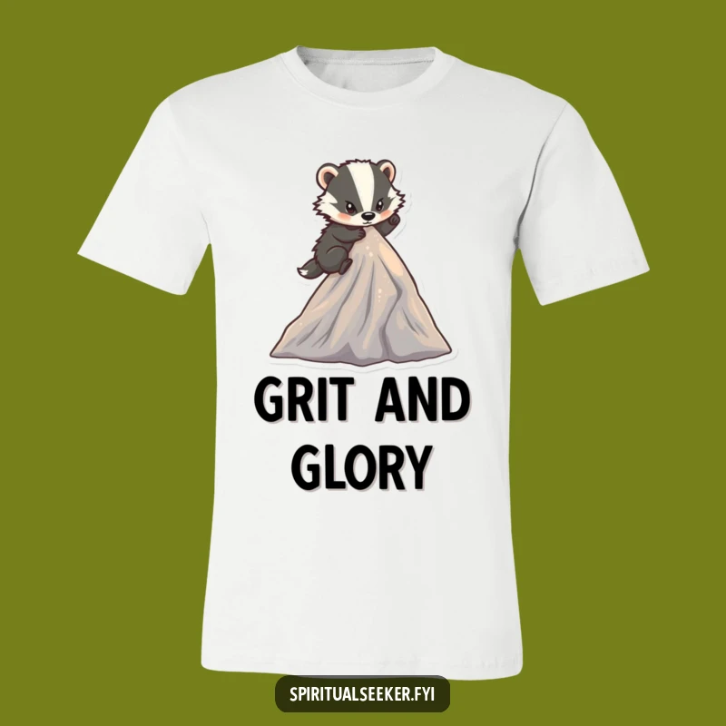 Funny Determined Badger T-Shirt: Conquer the Summit, A Motivational Funny Gift