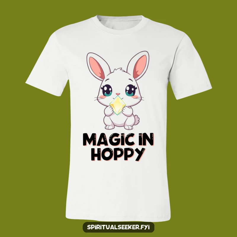 Funny Curious Rabbit T-Shirt: Crystal Gazing Wonder, A Must-Have Funny Gift
