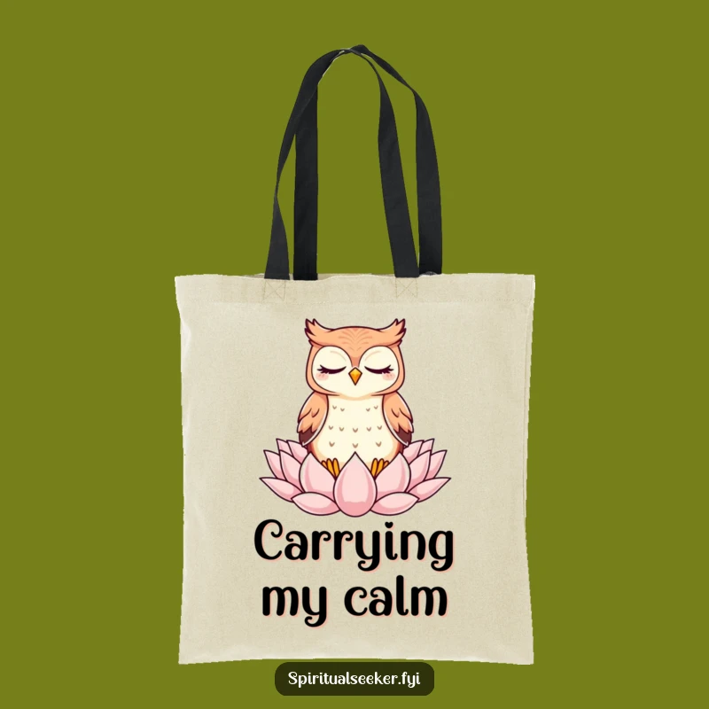 Funny Kawaii Owl Meditation Tote Bag - Zen Carry-All, Practical Funny Gift