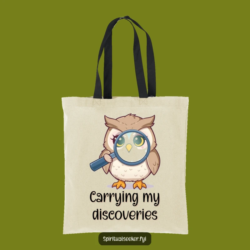 Funny Owl Aura Tote Bag: Carry Your Curiosity Everywhere