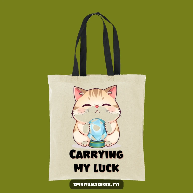 Funny Cat Fortune Tote Bag: Carry Your Mysteries with Style