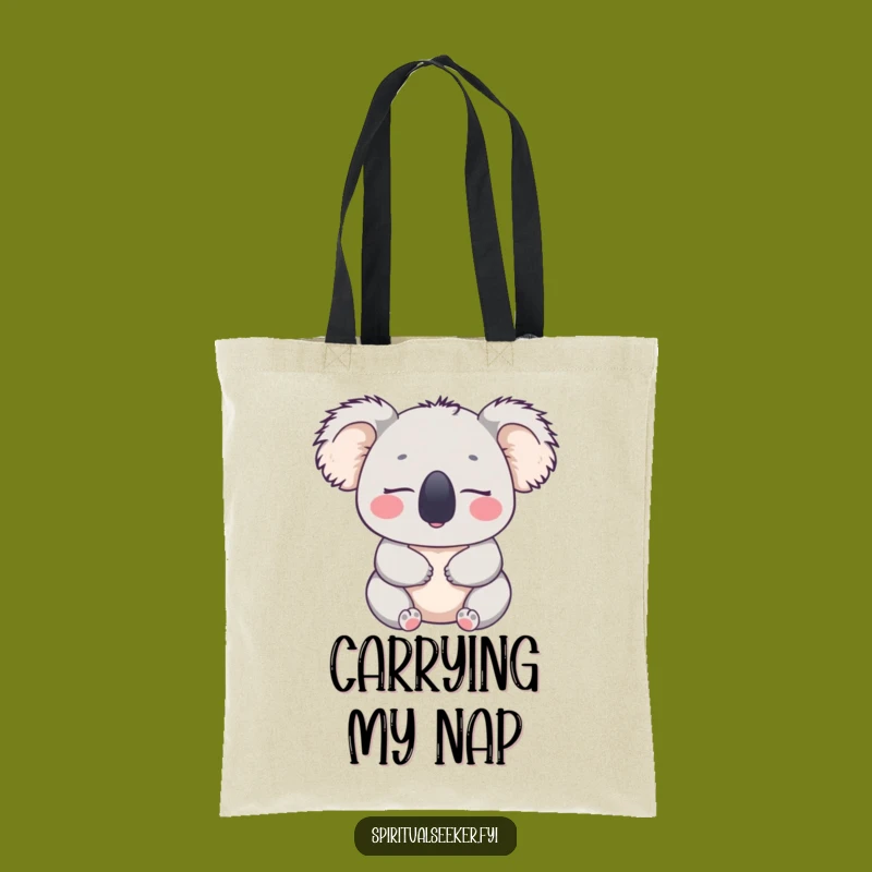 Funny Koala Contentment Tote Bag: Carry Your Calm with Style