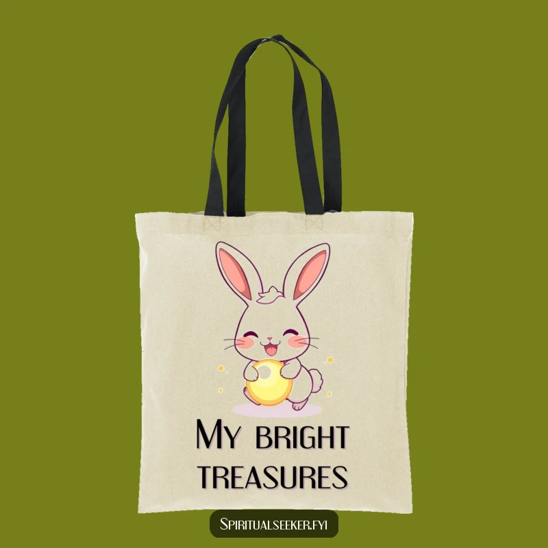 Funny Joyful Rabbit Tote Bag: Daily Chase, Practical Humor Gift