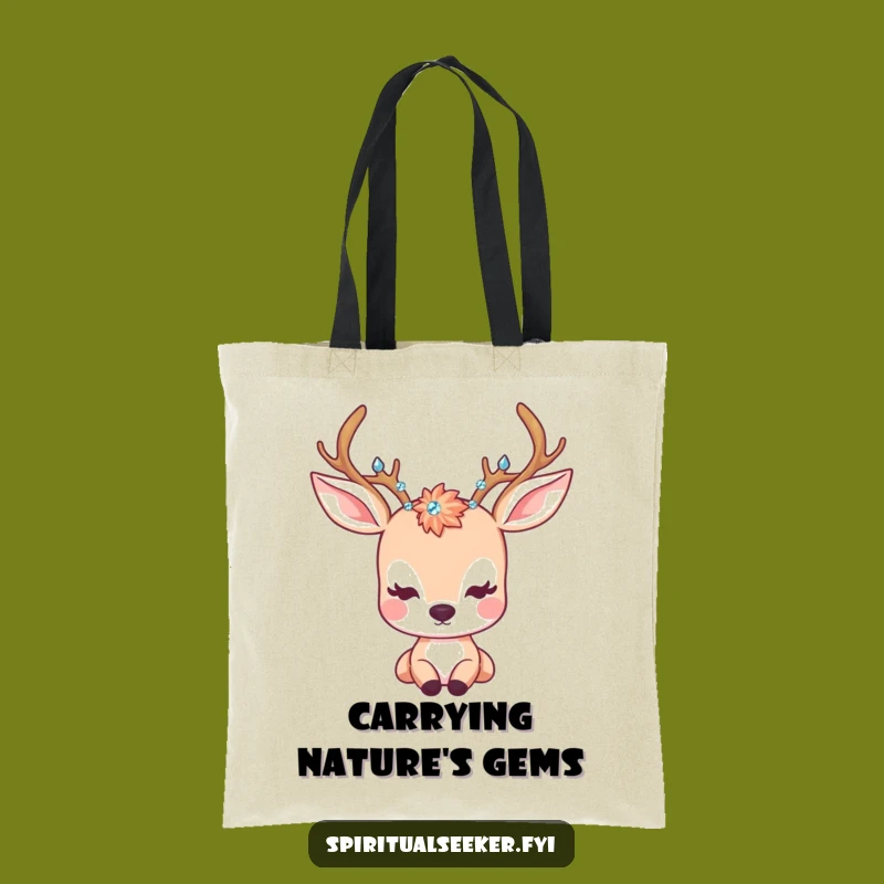 Funny Kawaii Deer Crystal Tote Bag - Peaceful Carry-All, Stylish Funny Gift