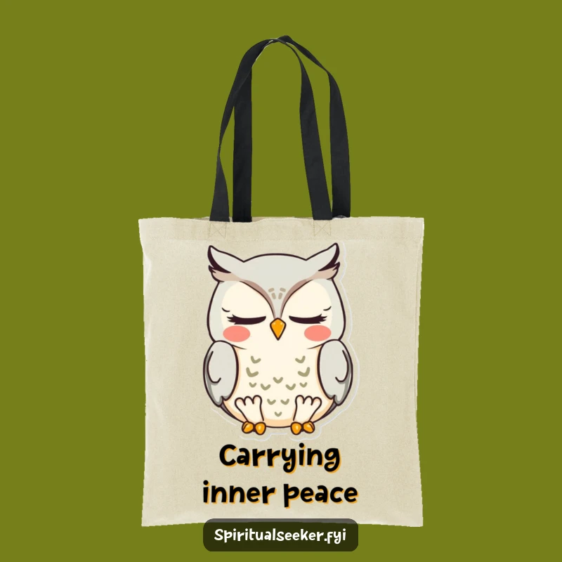 Funny Meditating Owl Tote Bag: Zen Companion, Practical Humor Gift