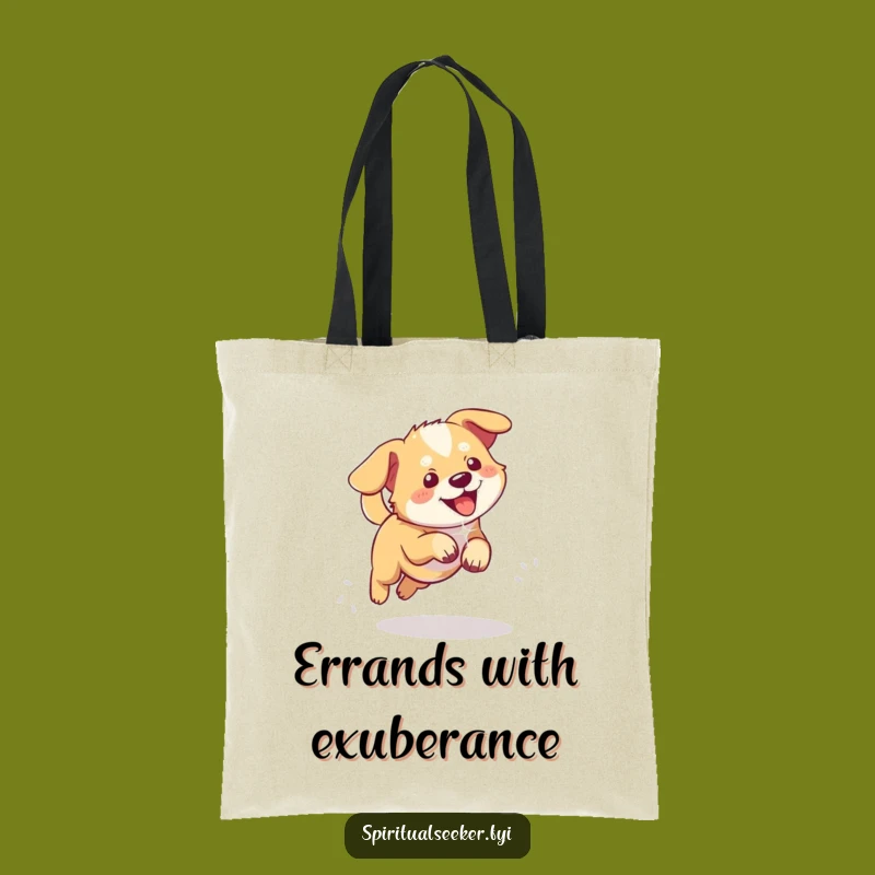 Funny Playful Dog Tote Bag: Light Chaser Carrier, Stylish Gift