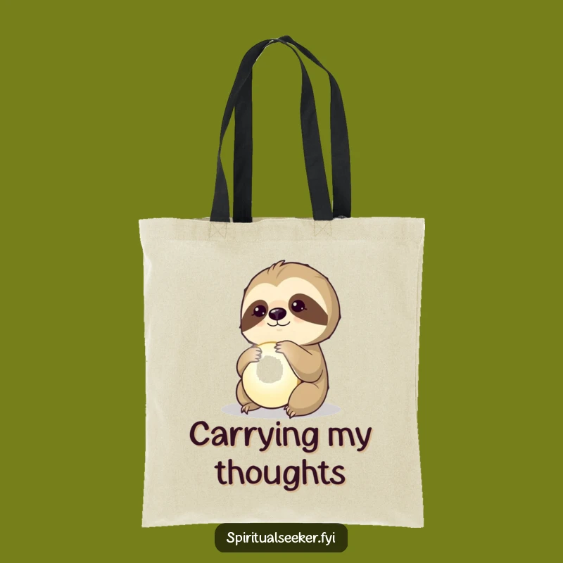 Funny Sloth Tote Bag: Thoughtful Sloth Orb Design, Whimsical Funny Gift