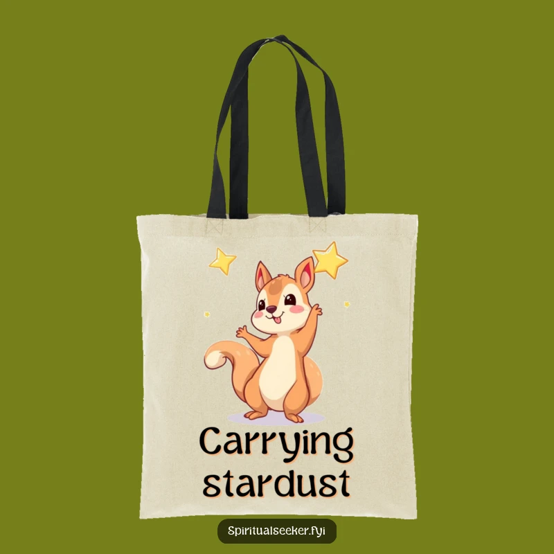 Funny Squirrel Star Tote Bag: Carry Your Dreams, Perfect Funny Gift for Achievers