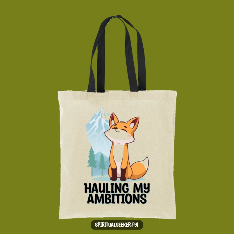Funny Fox Mountain Peak Tote Bag: Chic Fox Carry-All, Perfect Funny Gift